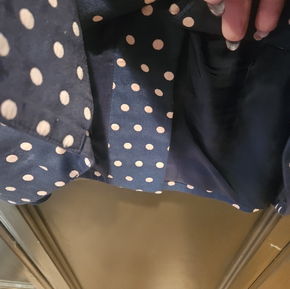 EUC Smythe The Lounge Blazer in Sporty Polka Dot Jacquard Navy Cotton Blend - Picture 12 of 13
